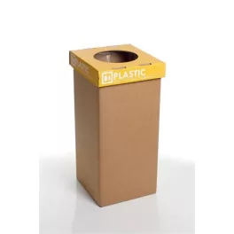   Szelektív hulladékgyűjtő, újrahasznosított, angol felirat, 20 l, RECOBIN "Mini", sárga