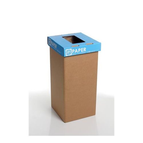 Szelektív hulladékgyűjtő, újrahasznosított, angol felirat, 20 l, RECOBIN "Mini", kék