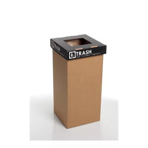 Szelektív hulladékgyűjtő, újrahasznosított, angol felirat, 20 l, RECOBIN "Mini", fekete