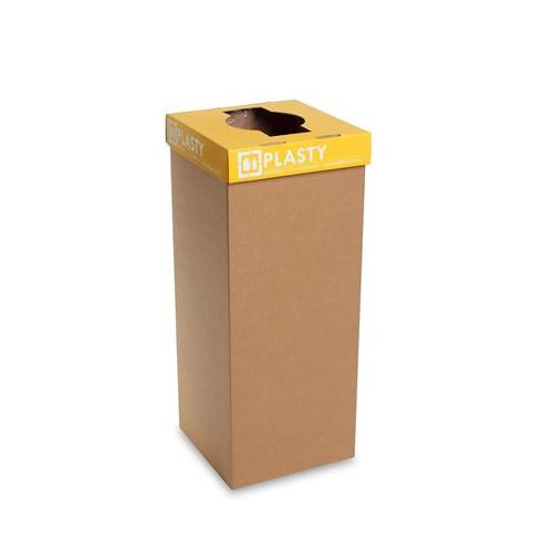 Szelektív hulladékgyűjtő, újrahasznosított, szlovák felirat, 50 l, RECOBIN "Office", sárga