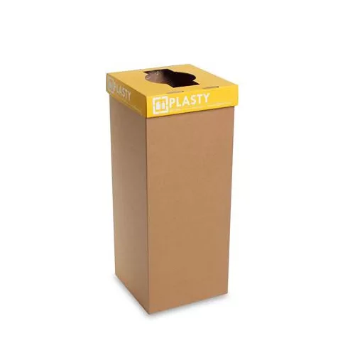 Szelektív hulladékgyűjtő, szlovák felirat, 50 l, RECOBIN "Office", sárga