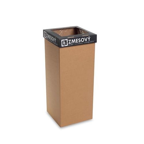 Szelektív hulladékgyűjtő, újrahasznosított, szlovák felirat, 50 l, RECOBIN "Office", fekete