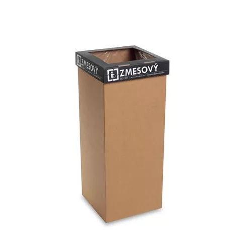 Szelektív hulladékgyűjtő, újrahasznosított, szlovák felirat, 50 l, RECOBIN "Office", fekete