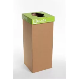   Szelektív hulladékgyűjtő, újrahasznosított, angol felirat, 50 l, RECOBIN "Office", zöld