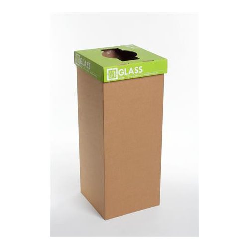 Szelektív hulladékgyűjtő, újrahasznosított, angol felirat, 50 l, RECOBIN "Office", zöld