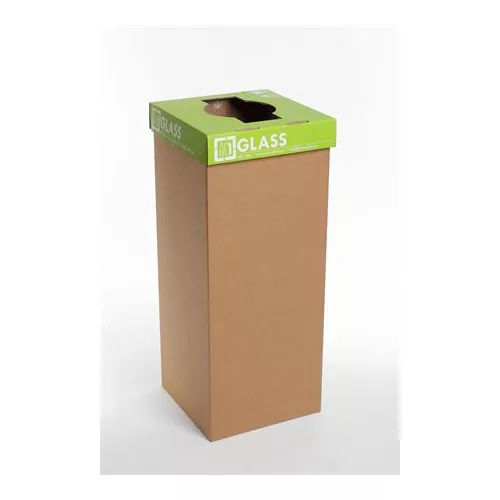 Szelektív hulladékgyűjtő, újrahasznosított, angol felirat, 50 l, RECOBIN "Office", zöld