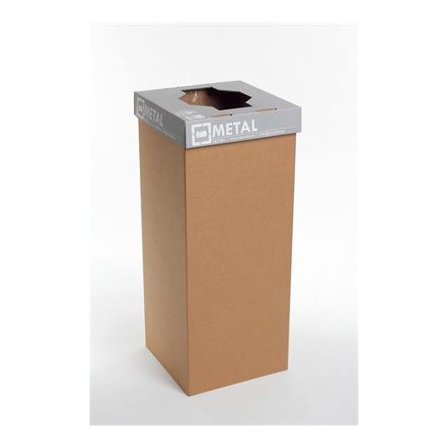 Szelektív hulladékgyűjtő, újrahasznosított, angol felirat, 50 l, RECOBIN "Office", szürke