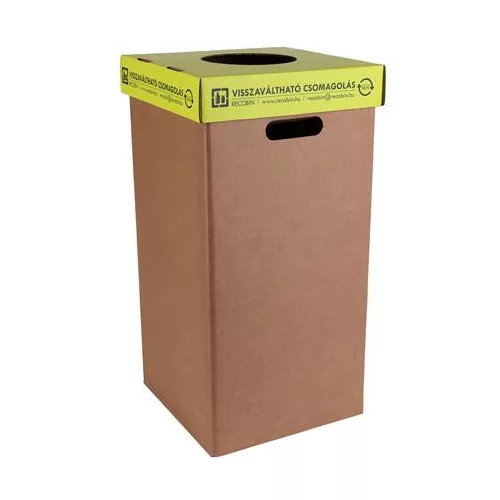 Szelektív hulladékgyűjtő, betétdíjas palackoknak, újrahasznosított, 50 l, RECOBIN "Office"