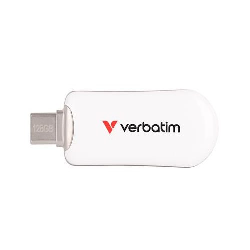 Pendrive, 128GB, USB-C 3.2 Gen1, VERBATIM "Plectra", fehér