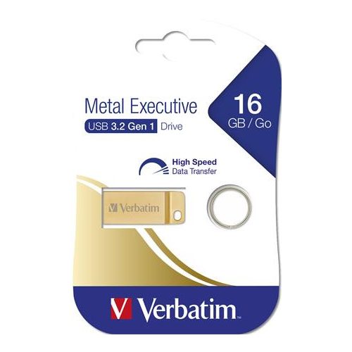 Pendrive, 16GB, USB 3.2, VERBATIM "Executive Metal" arany
