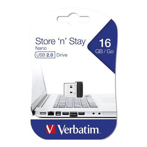 Pendrive, 16GB, USB 2.0, 10/3MB/sec, VERBATIM "Nano"