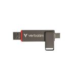 Pendrive, 256GB, USB-A/C 3.2 Gen1, VERBATIM "Dual QuickStick", fekete