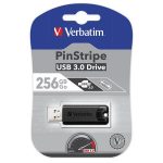 Pendrive, 256GB, USB 3.2, VERBATIM "Pinstripe", fekete