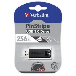   Pendrive, 256GB, USB 3.2, VERBATIM "Pinstripe", fekete