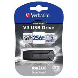   Pendrive, 256GB, USB 3.2, 80/25 MB/s, VERBATIM "V3", fekete-szürke