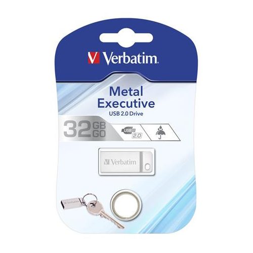 Pendrive, 32GB, USB 2.0,  VERBATIM "Executive Metal", ezüst