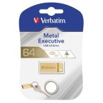 Pendrive, 64GB, USB 3.2, VERBATIM "Executive Metal", arany