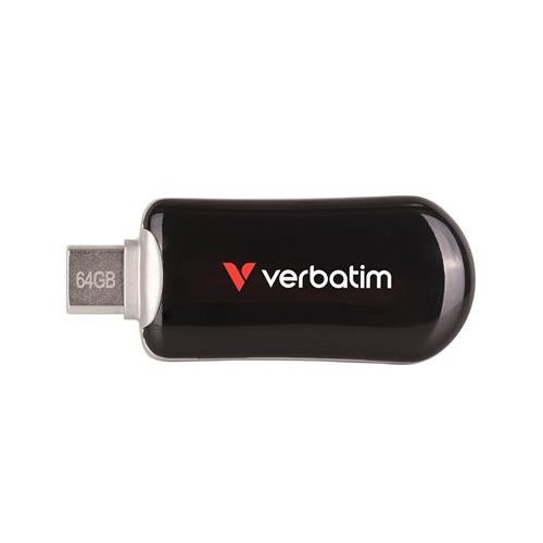 Pendrive, 64GB, USB-C 3.2 Gen1, VERBATIM "Plectra", fekete