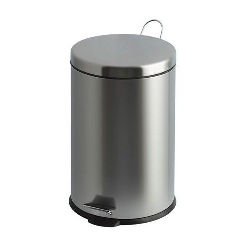 Pedálos szemetes, fém, 30 l, VEPA BINS, króm