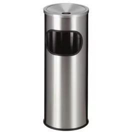   Tűzálló szemetes, rozsdamentes acél, hamutartóval kombinált, VEPA BINS, ezüst