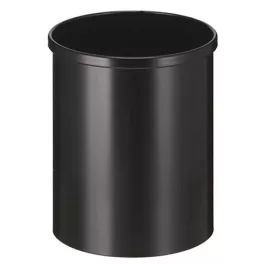 Nyitott tetejű szemetes, fém, 15 l, VEPA BINS, fekete