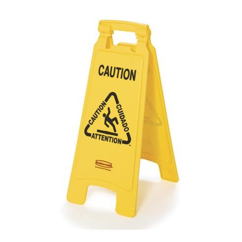 Figyelmeztető tábla, talpas, kétoldalas, RUBBERMAID