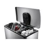 Pedálos szemetes, 46 l, rozsdamentes acél, VEPA BINS "Eko", matt