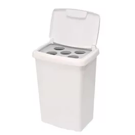 Pohárgyűjtő szemetes, 50 l, műanyag, VEPA BINS, fehér