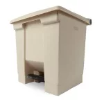 Pedálos szemetes, 30 l, műanyag, bézs, RUBBERMAID