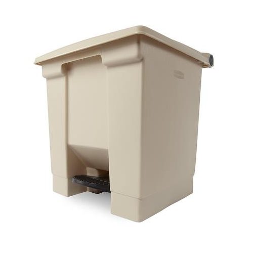 Pedálos szemetes, 30 l, műanyag, bézs, RUBBERMAID