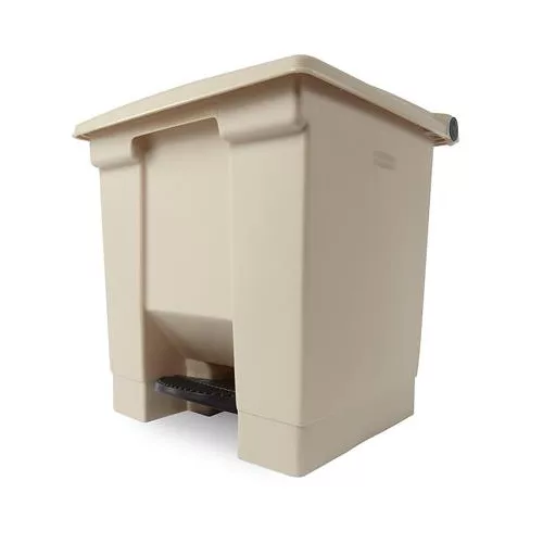 Pedálos szemetes, 30 l, műanyag, bézs, RUBBERMAID