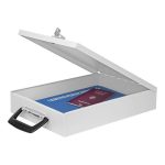 Fém dokumentum tároló doboz, A4, 35,5x26x6,7 cm, WEDO világos szürke