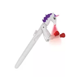   Unikornis golyóstoll, 1 mm, LED fénnyel, WEDO "Lucky Punch", kék