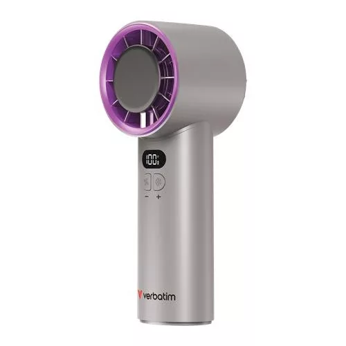 Kézi ventilátor, VERBATIM "Cool’n’Go IceTouch", szürke-lila