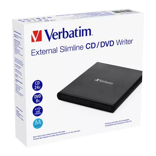 CD/DVD író, USB 2.0, külső, VERBATIM
