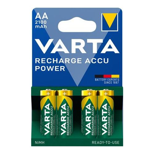 Tölthető elem, AA ceruza, 4x2100 mAh, előtöltött, VARTA "Power"