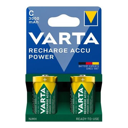 Tölthető elem, C baby, 2x3000mAh, előtöltött, műanyagmentes, VARTA "Power"