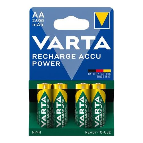 Tölthető elem, AA ceruza, 4x2600 mAh, előtöltött, VARTA "Power"