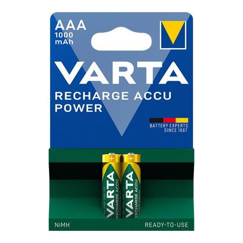 Tölthető elem, AAA mikro, 2x1000 mAh, előtöltött, VARTA "Power"