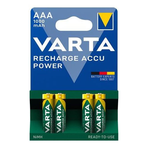 Tölthető elem, AAA mikro, 4x1000 mAh, előtöltött, VARTA "Power"