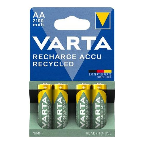 Tölthető elem, AA, ceruza, újrahasznosított, 4x2100 mAh, VARTA