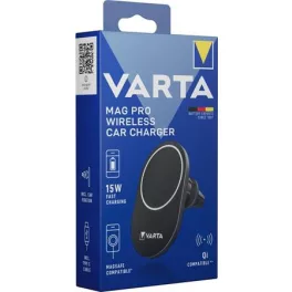  Autós tartó és töltő, Qi/USB-C PD, 15W, VARTA "Mag Pro"