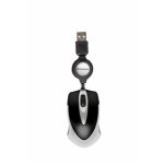 Egér, vezetékes, optikai, kisméret, USB, VERBATIM "Go Mini", ezüst-fekete