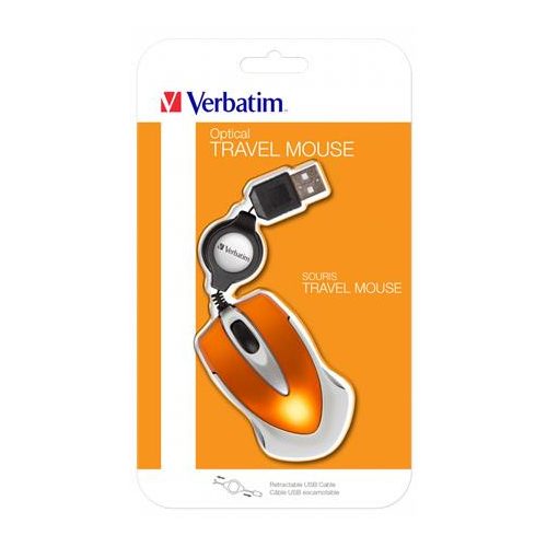 Egér, vezetékes, optikai, kisméret, USB, VERBATIM "Go Mini", ezüst-lávaszínű