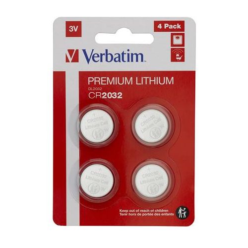 Gombelem, CR2032, 4 db, VERBATIM "Premium"