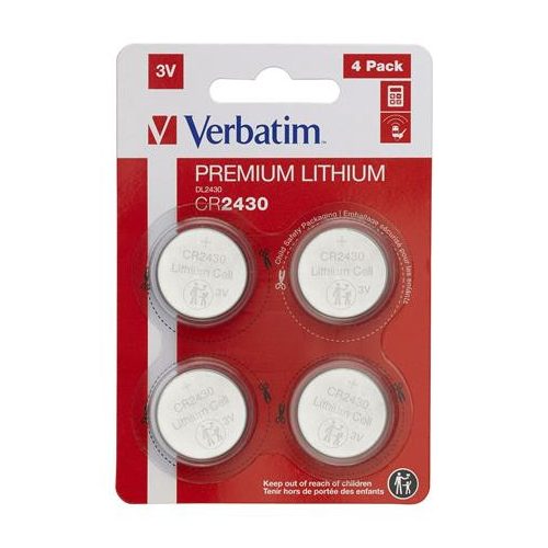 Gombelem, CR2430, 4 db, VERBATIM "Premium"
