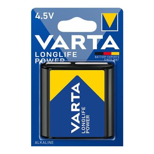Elem, 3LR12 lapos elem, 4,5 V, 1 db, VARTA "Longlife Power"