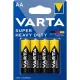 Elem, AA ceruza, 4 db, féltartós, VARTA "Super Heavy Duty"