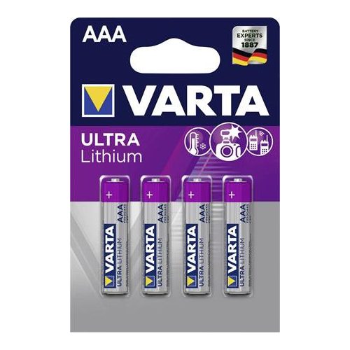 Elem, AAA mikro, 4 db, lítium, VARTA "Ultra Lithium"