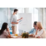 Flipchart üvegtábla, mobil, 75,5 × 106,5 cm, VICTORIA VISUAL